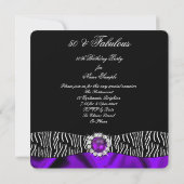 Invitation Fabuleux 50 Zebra Black Purple Silk Anniversaire 2 (Dos)