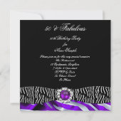Invitation Fabuleux 50 Zebra Purple Silk Anniversaire (Dos)