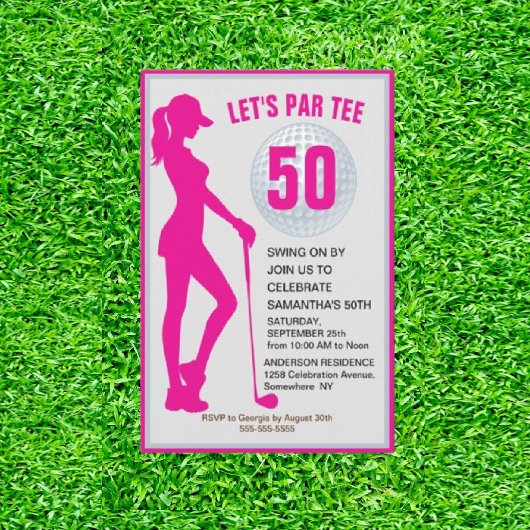 Invitation Fabuleux 50e anniversaire de Golfeur de Lady Rose