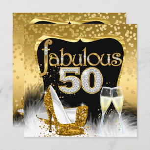 Invitation Fabuleux 50e anniversaire de la fête Gold Diamond