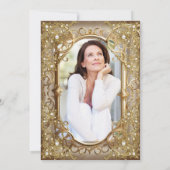 Invitation Fabuleux 50e anniversaire de la photo beige Golden (Dos)