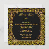 Invitation Fabuleux 50e anniversaire Fête Black Gold (Dos)