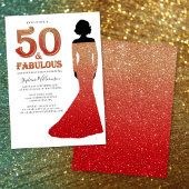 Invitation Fabuleux 50e anniversaire Ombre Parties scintillan