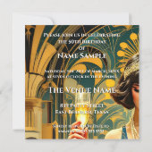 Invitation Fabuleux 50e Art déco des années 1920 Woman Blue (Dos)