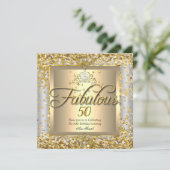Invitation Fabuleux 50e Princess Gold Silver Grey Party (Debout devant)