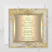Invitation Fabuleux 50e Princess Gold Silver Grey Party (Dos)