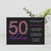 Invitation Fabuleux 50e Soirée d'Anniversaire de Léopard Noir (Debout devant)