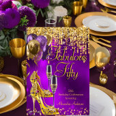 Invitation Fabuleux 50e talons violets Parties scintillant Ch