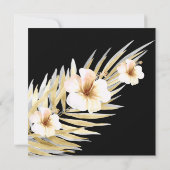 Invitation Fabuleux 50ème anniversaire Beige Blanc noir flora (Dos)