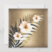 Invitation Fabuleux 50ème Brown d'or Beige Black Floral (Dos)