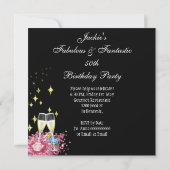 Invitation Fabuleux 50ème Hot Rose Parties scintillant High H (Dos)