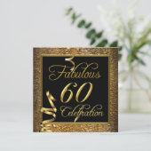 Invitation Fabuleux 60 Celebration Gold Black Anniversaire (Debout devant)