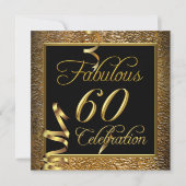 Invitation Fabuleux 60 Celebration Gold Black Anniversaire (Devant)
