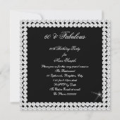 Invitation Fabuleux 60 Photo Elégant noir blanc Anniversaire  (Dos)