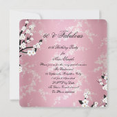 Invitation Fabuleux 60 Photo Elegant Rose Blossom Anniversair (Dos)