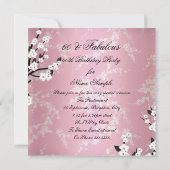 Invitation Fabuleux 60 Photo Elegant Rose Blossom Anniversair (Dos)