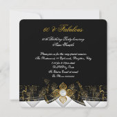 Invitation Fabuleux 60 Photo Gold Élégant Anniversaire Modern (Dos)