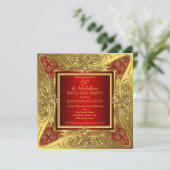 Invitation Fabuleux 60 Rouge or Anniversaire de la fête Diamo (Debout devant)