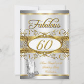 Invitation Fabuleux 60e anniversaire Gold Silver talons hauts (Devant)