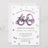 Invitation Fabuleux 60e | Lilac moderne violet fête d'anniver (Devant)