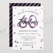 Invitation Fabuleux 60e | Lilac moderne violet fête d'anniver (Devant / Derrière)