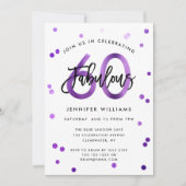 Invitation Fabuleux 60e | Moderne Chic Purple fête d'annivers (Devant)