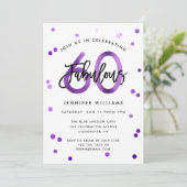Invitation Fabuleux 60e | Moderne Chic Purple fête d'annivers (Debout devant)