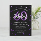 Invitation Fabuleux 60e | Moderne Elegant Purple Anniversaire (Debout devant)
