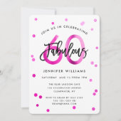 Invitation Fabuleux 60e | Soirée d'anniversaire rose moderne (Devant)