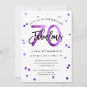 Invitation Fabuleux 70e | Moderne Chic Purple fête d'annivers (Devant)