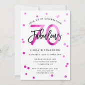 Invitation Fabuleux 70e | Moderne Chic Rose fête d'anniversai (Devant)