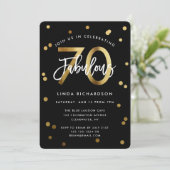 Invitation Fabuleux 70e | Moderne Elegant Gold Chic Anniversa (Debout devant)