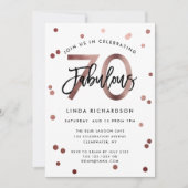 Invitation Fabuleux 70e | Rose moderne Gold fête d'anniversai (Devant)