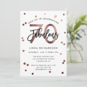 Invitation Fabuleux 70e | Rose moderne Gold fête d'anniversai (Debout devant)