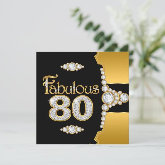 Invitation Fabuleux 80 80e anniversaire Gold Black Diamond (Debout devant)