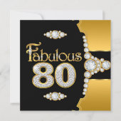 Invitation Fabuleux 80 80e anniversaire Gold Black Diamond (Devant)