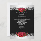 Invitation Fabuleux 80 80e Anniversaire Rouge Roses Blanc (Dos)