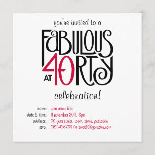 Invitation Fabuleux à 40 rouges