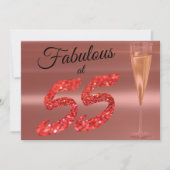 Invitation Fabuleux à 55 Anniversaire Coral Parties scintilla (Devant)