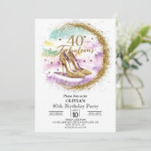 Invitation Fabuleux Adulte Digital Gold 40e anniversaire (Debout devant)