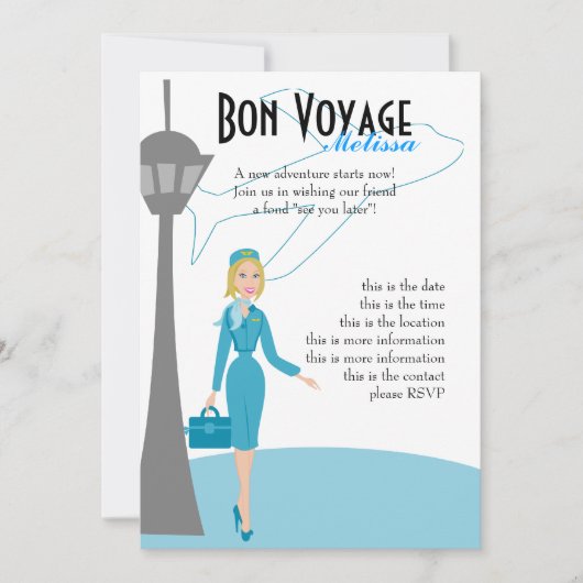 Invitation Fabuleux agent de bord (Devant)