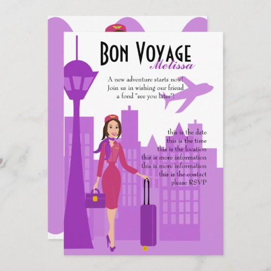 Invitation Fabuleux agent de bord (Devant / Derrière)