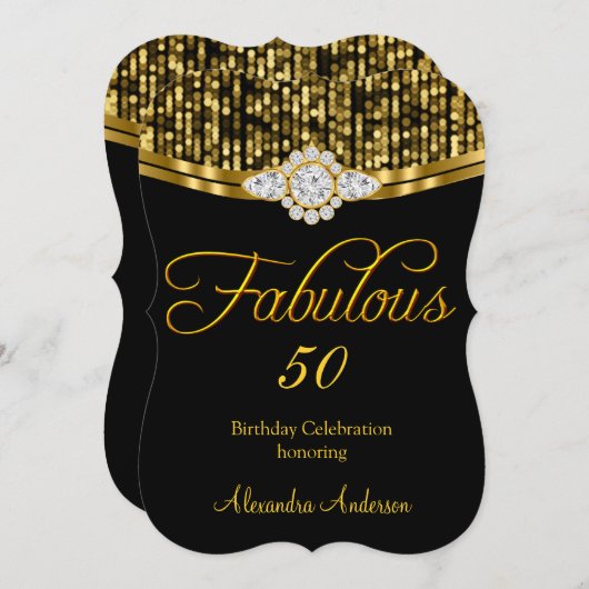 Invitation Fabuleux Ajouter l'âge Anniversaire Parties scinti (Devant / Derrière)