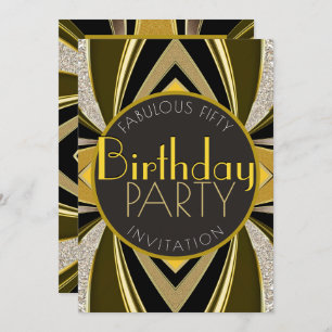 Invitation Fabuleux anniversaire Art Déco 50 Gatsby Party