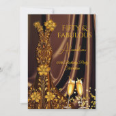 Invitation Fabuleux Anniversaire Caramel Robe d'or Champagne (Devant)