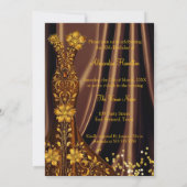 Invitation Fabuleux Anniversaire Caramel Robe d'or Champagne (Dos)