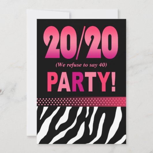 Invitation Fabuleux anniversaire de Melissa 20/20 (Devant)