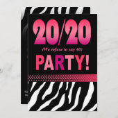 Invitation Fabuleux anniversaire de Melissa 20/20 (Devant / Derrière)