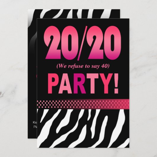 Invitation Fabuleux anniversaire de Melissa 20/20 (Devant / Derrière)