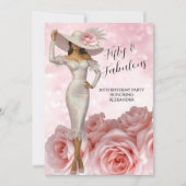 Invitation Fabuleux Anniversaire Glamour Femme Roses roses ro (Devant)